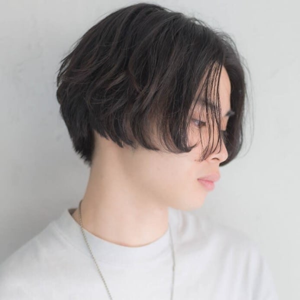 センターパート×ニュアンスパーマ