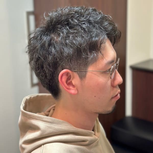 麻布十番　メンズカットツーブロック×ツイストスパイラルパーマ