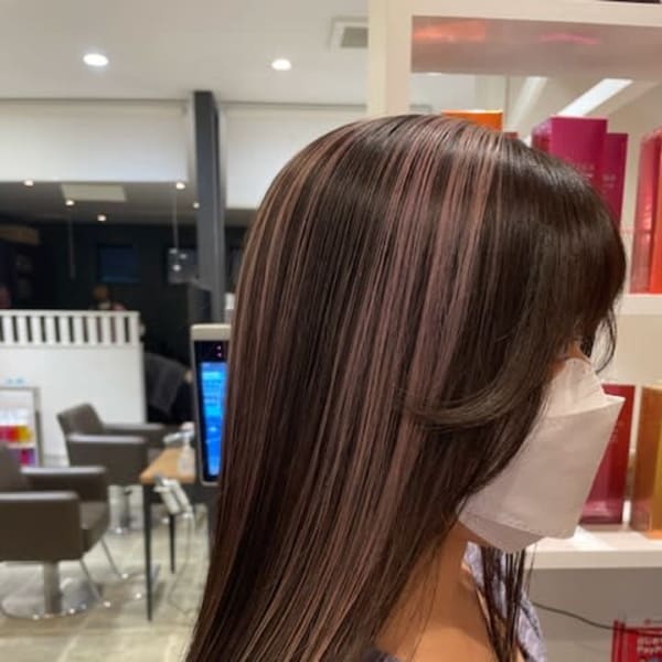 ピンクハイライトカラー