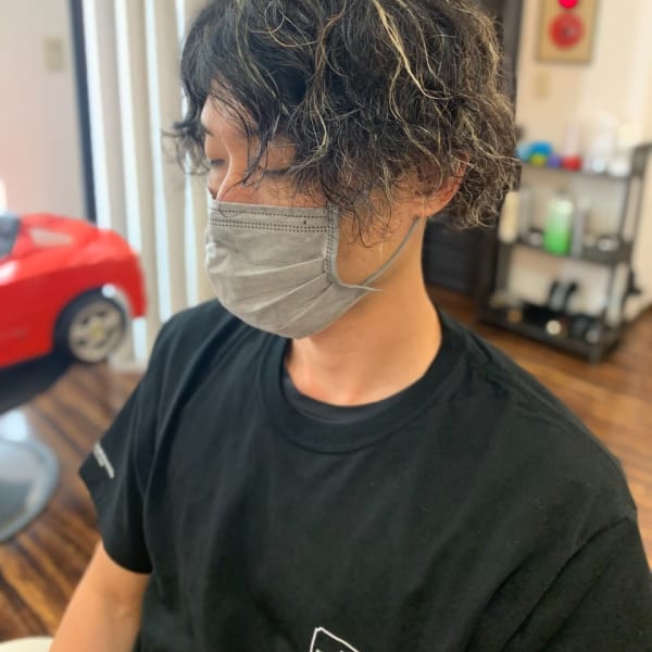 スパイラルパーマ、メッシュ