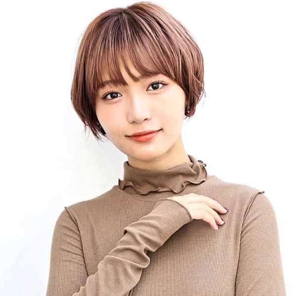 ピンクブラウンが可愛いショート|hair make flencia