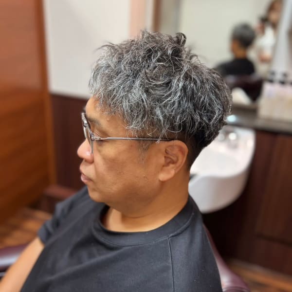 グレイヘアーパーマ/白髪ぼかし/メンズ/水道橋/神保町/