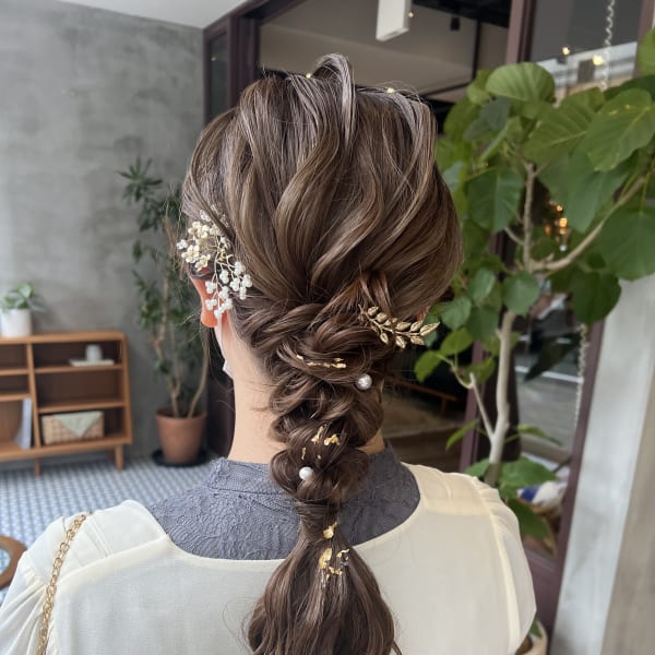 ふわふわ編み下ろしヘア