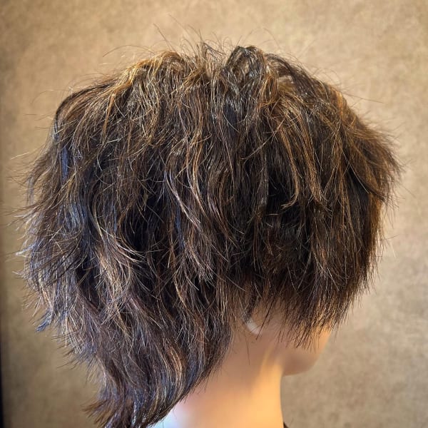 Men's LEO×パーマ無しツイスト風ウルフ