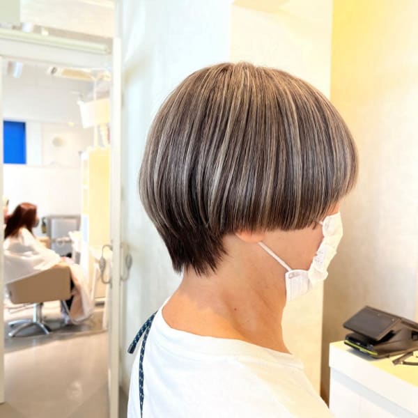 脱白髪染めハイライト/白髪ぼかし/50代/60代