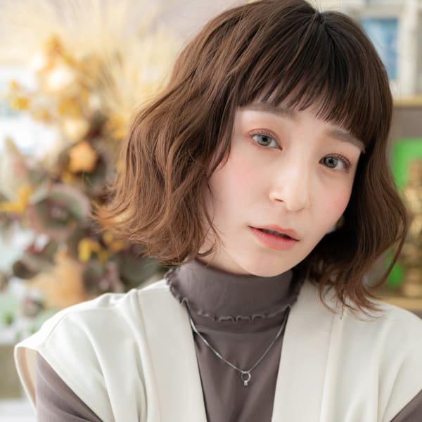 黒髪バレイヤージュくせ毛風リバースカール グレージュカラー | COVER HAIR bliss志木南口駅前店(カバーヘア ブリス シキエキ