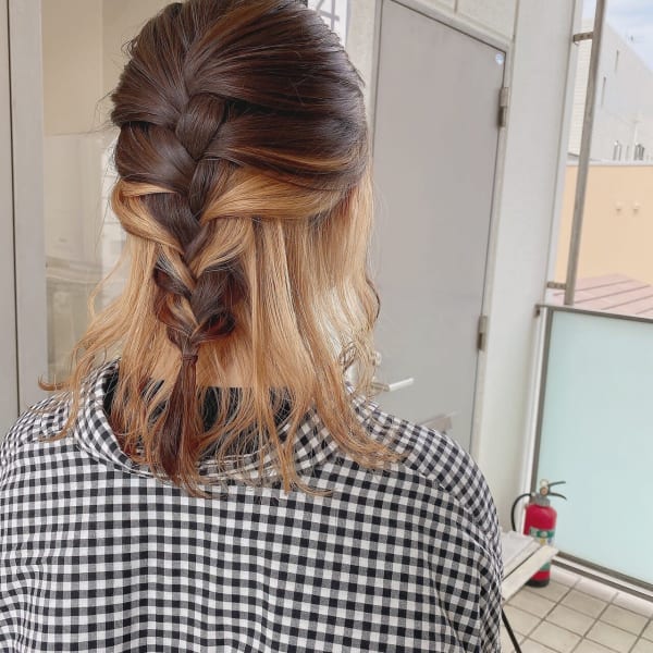 インナーカラー×ヘアアレンジ