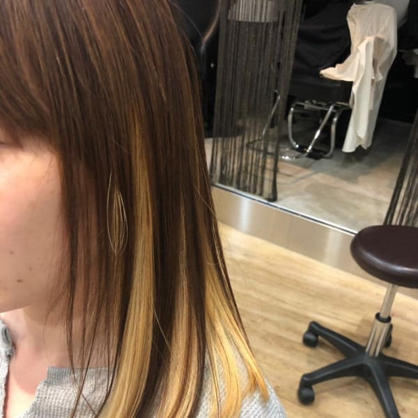 20代30代40代インナーカラー透け感ナチュラルボブ