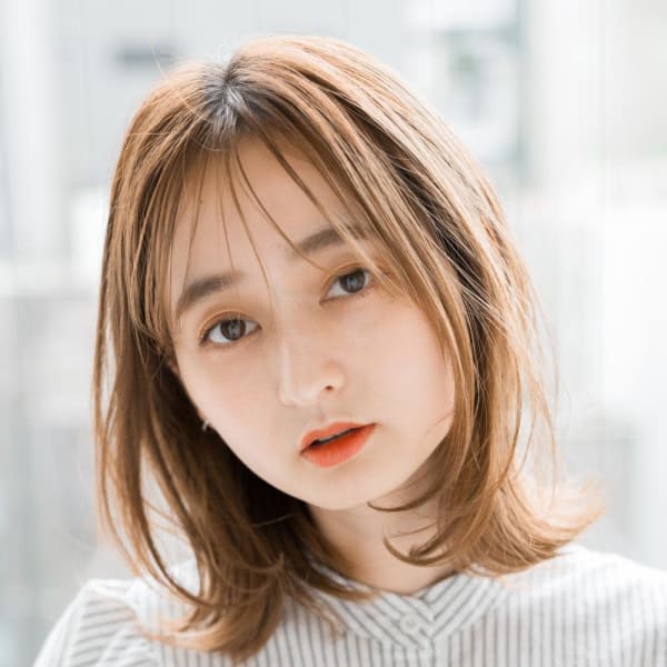 【tocca三ノ宮】オレンジベージュ×ミディアムレイヤー