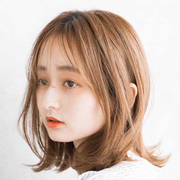 【tocca三ノ宮】オレンジベージュ×ミディアムレイヤー