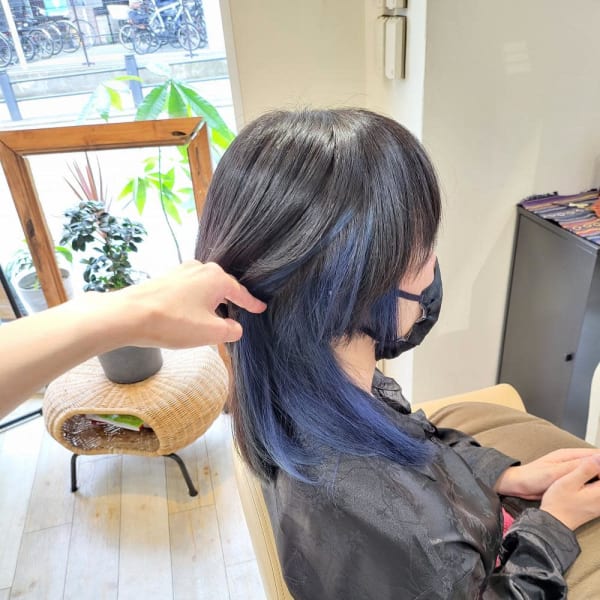 ウルフ×インナーカラー×ブルー★