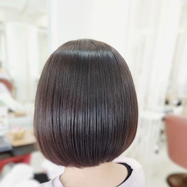 大人可愛い小顔前下がりボブ×ナチュラルボブ×ミニボブ20代3