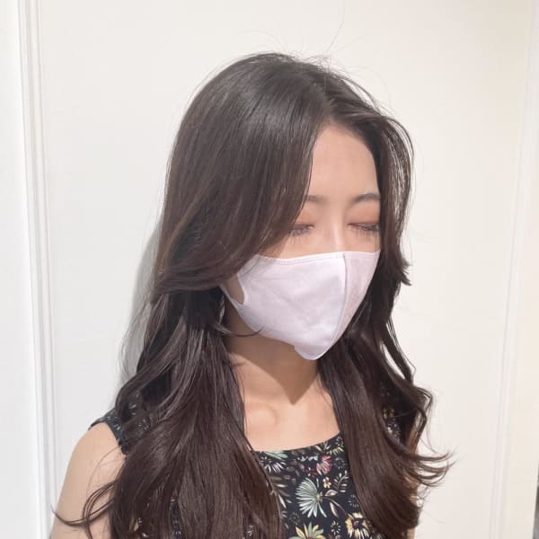 大人顔周りレイヤーカット後れ毛 韓国ヘア【横浜】