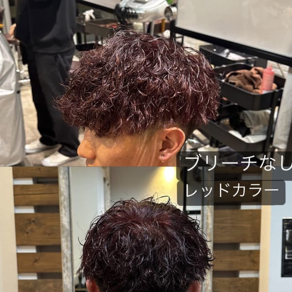ブリーチなしレッドカラー