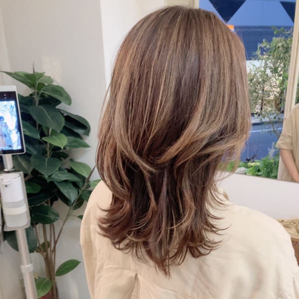 ハイライトを活かした大人のウルフミディアム梅ヶ丘評判の良い店