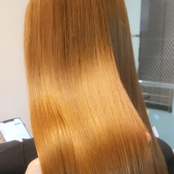 髪質改善縮毛矯正 酸性ストレート オリーブ ベージュカラー