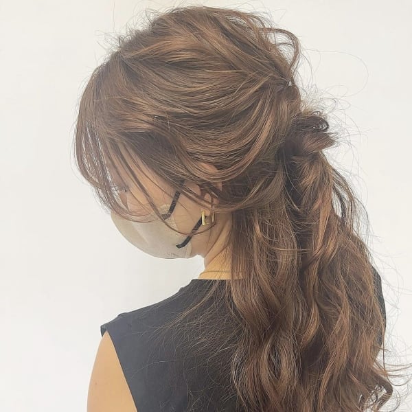 結婚式などのハーフアップヘアセット♪