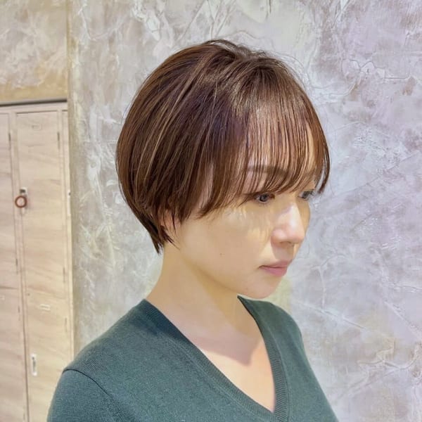 丸みショート シルキーベージュ ワイドバング 20代30代