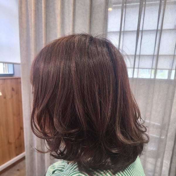 20代30代40代くせ毛風パーマミルクティアッシュ透明感小顔