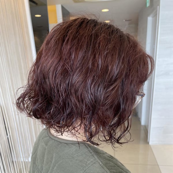 ボブ × パーマ × 明るめピンク /コノミ.