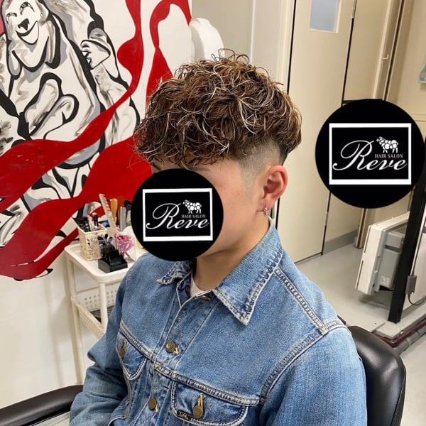 バリバリオシャレなパーマ&メッシュカラー