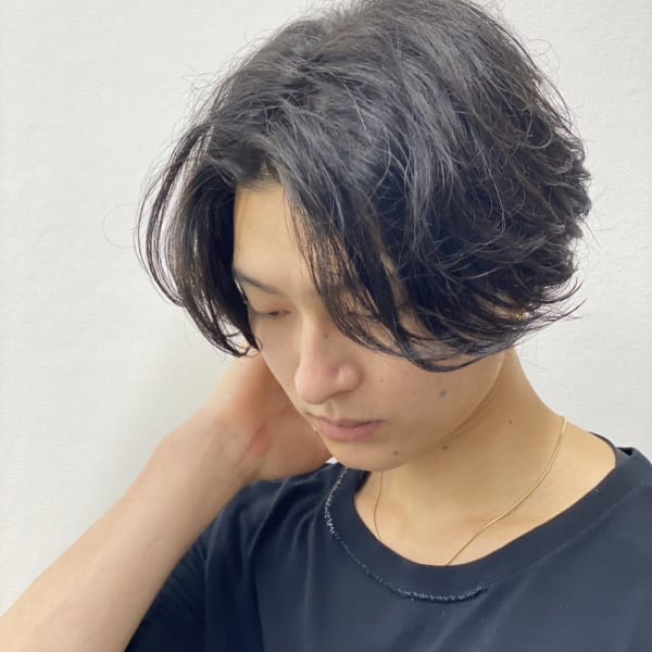 2wayセンターパートハイライト/ツーブロックマッシュ/束感