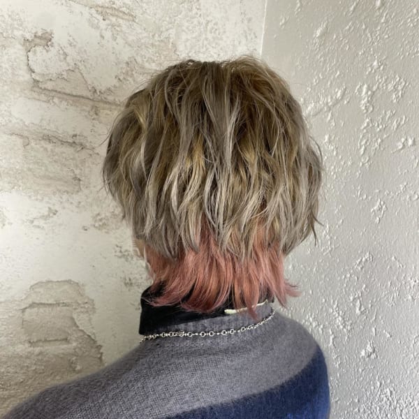 ピンクベージュ/ツートンカラー