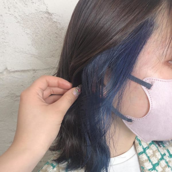 インナーカラー/ブルー/ブルーブラック/アッシュ