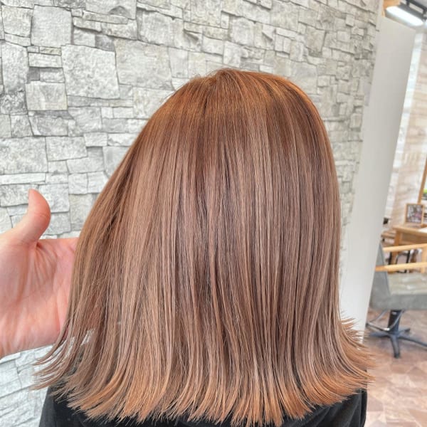 ブリーチありのナチュラルピンクベージュ