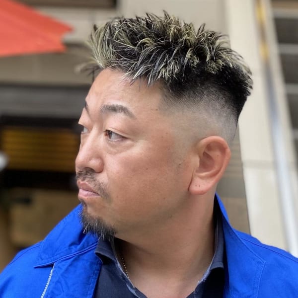 イケオジ　金メッシュ　フェード　ジェットモヒカン　