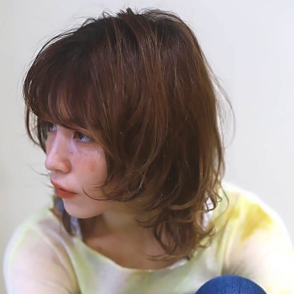 ニュアンスミディアムヘア　外国人風