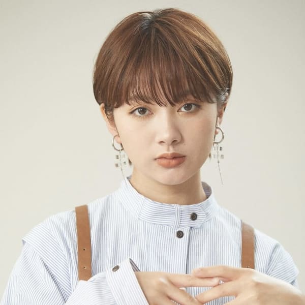 コーラルオレンジ×ゆるふわショート