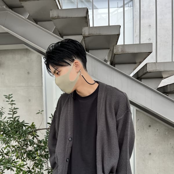 ナチュラルフェードかきあげスタイル