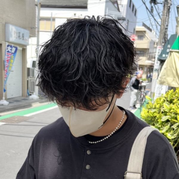 緩め波巻きパーマ