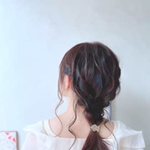 編み下ろし　ヘアアレンジ　まとめ髪　ヘアセット