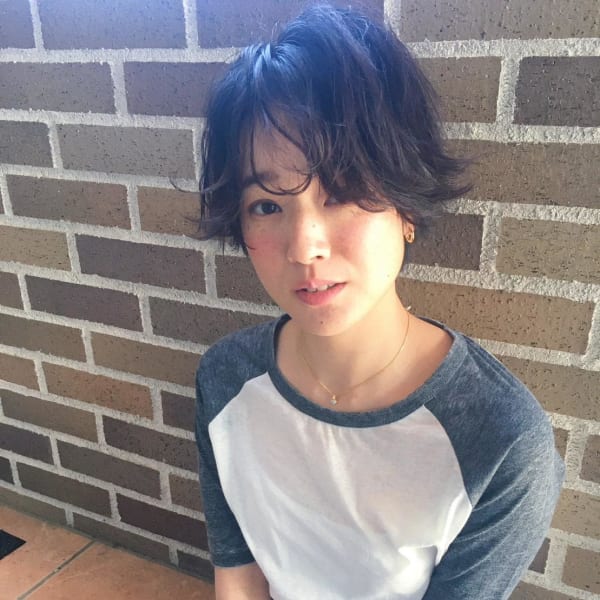 黒髪ゆるふわパーマ