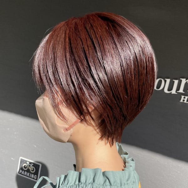 丸みショートスタイル/ピンクルビー