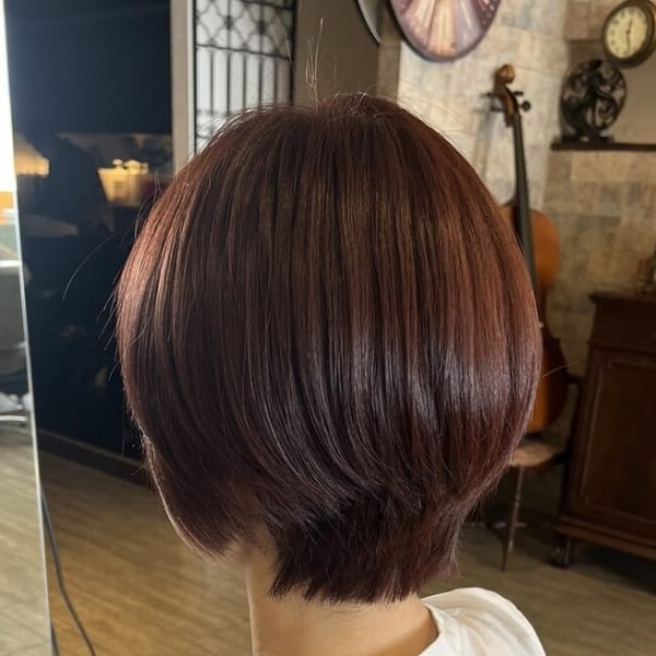 ピンクベージュ×ショート