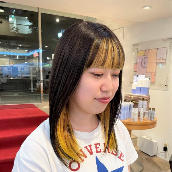 高発色イエローカラー×フェイスフレーミングカラー