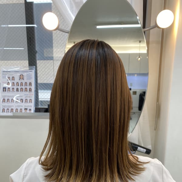 酸性ストレートパーマ+悟式髪質改善トリートメント