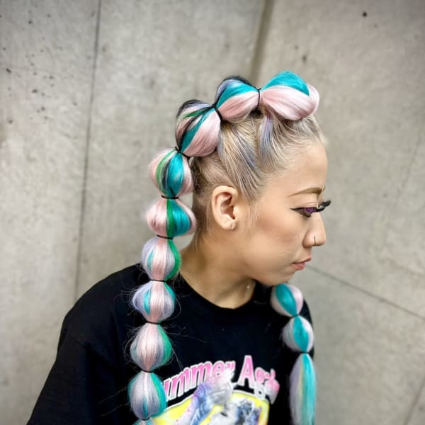 エクステンション派手髪セット コーンロウ ブレイズ