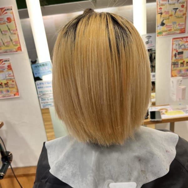 ブリーチ3回と縮毛矯正