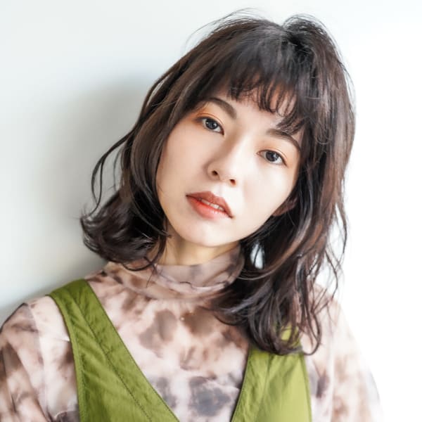 大人可愛い☆小顔カットミディアムふわっと２０代３０代４０代