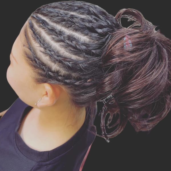 編みこみポニーテール！！