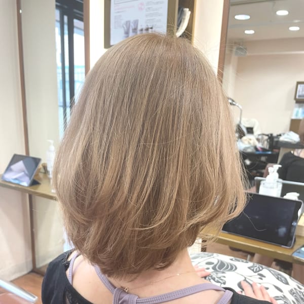 明るい白髪染め×ハイトーンベージュ