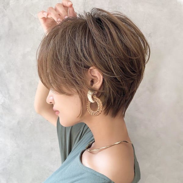 大人可愛い小顔ひし形クビレ丸みボブ20代30代大人ショート