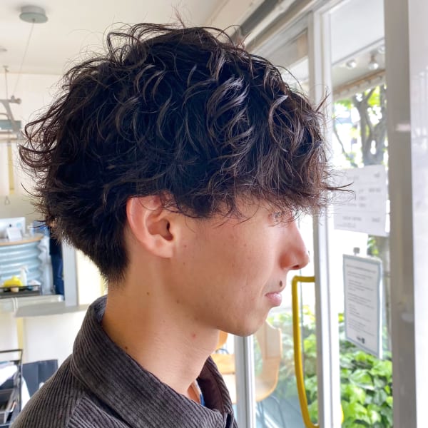 【スパイラルパーマ】メンズカット　パーマ　ヘッドスパ