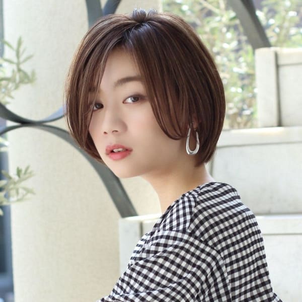 20代30代40代大人可愛い耳掛けひし形くびれ丸みショート