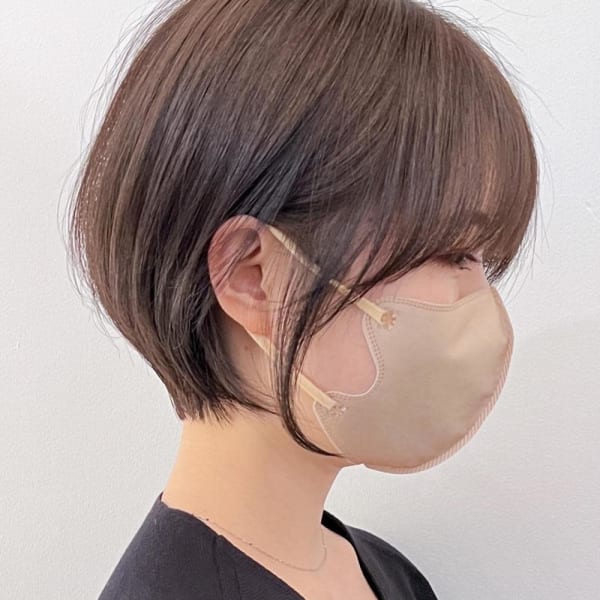 大人可愛い束感 耳掛けひし形小顔丸みショートボブ【近藤】横浜