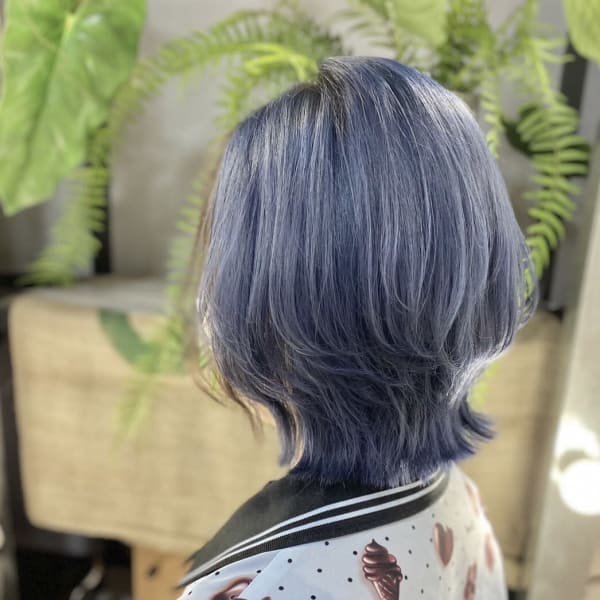 ミニウルフ/ハイトーン/くすみブルー